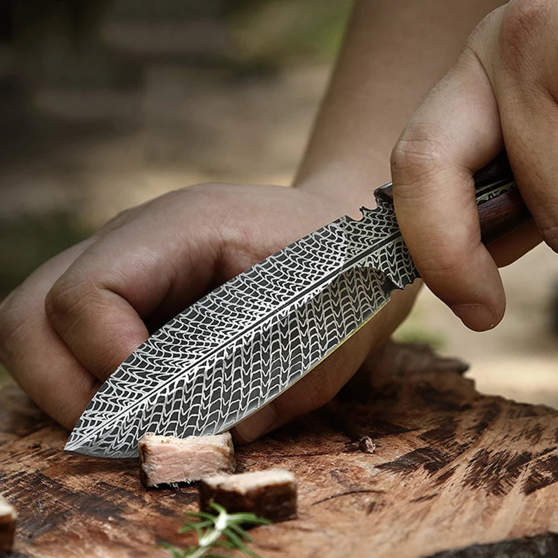 Stainless Steel Boning Utility Knife with Sheath & Wood Handle Kitchen Utility Knife Axl