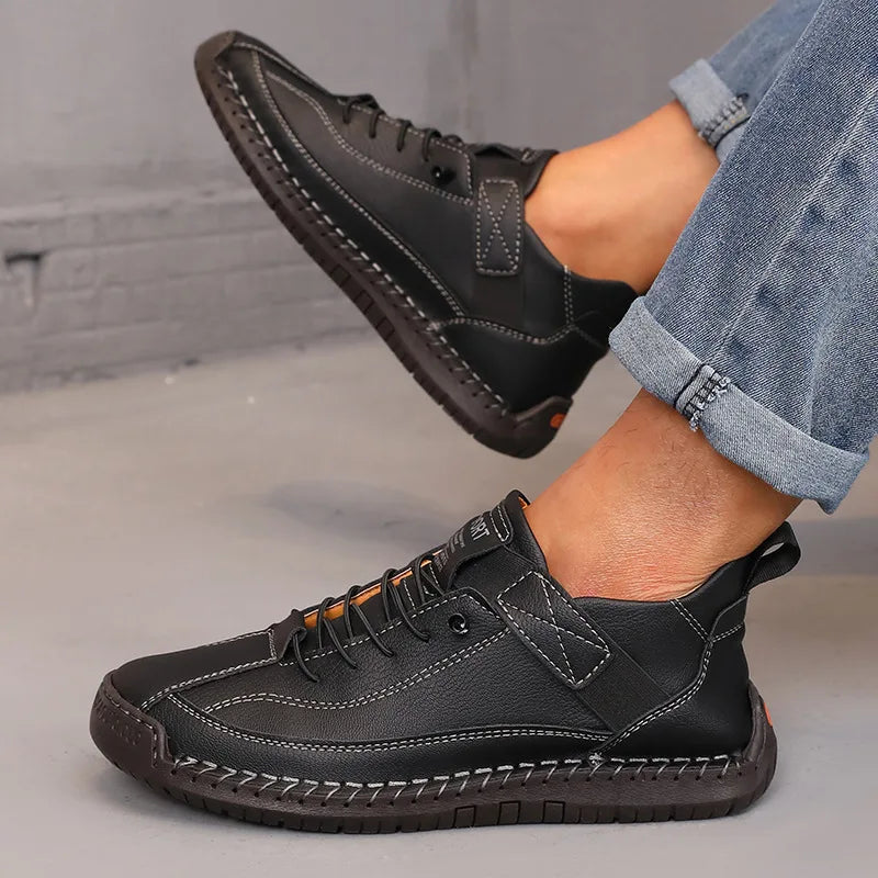 Women's Mid-Top Retro British Style Boots – Soft Sole Loafers Mid-Top Women's Boots Axl