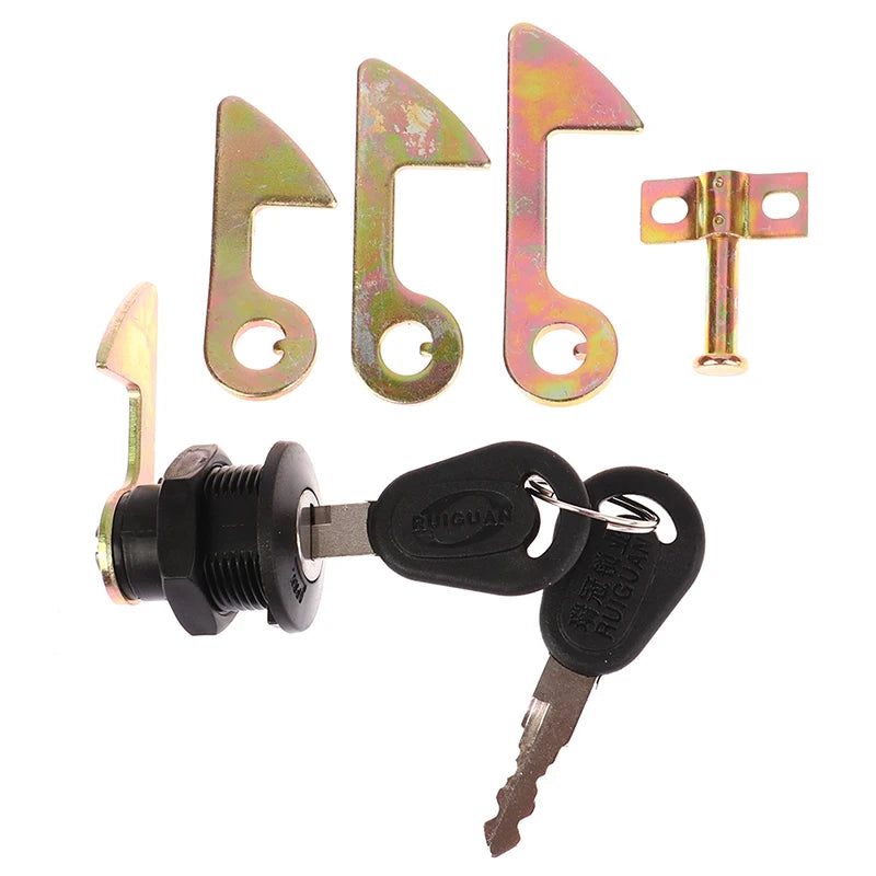 Motorcycle Scooter Tail Box Trunk Lock Set – 1 Lock, 2 Keys & Hooks Motorcycle Trunk Lock Axl