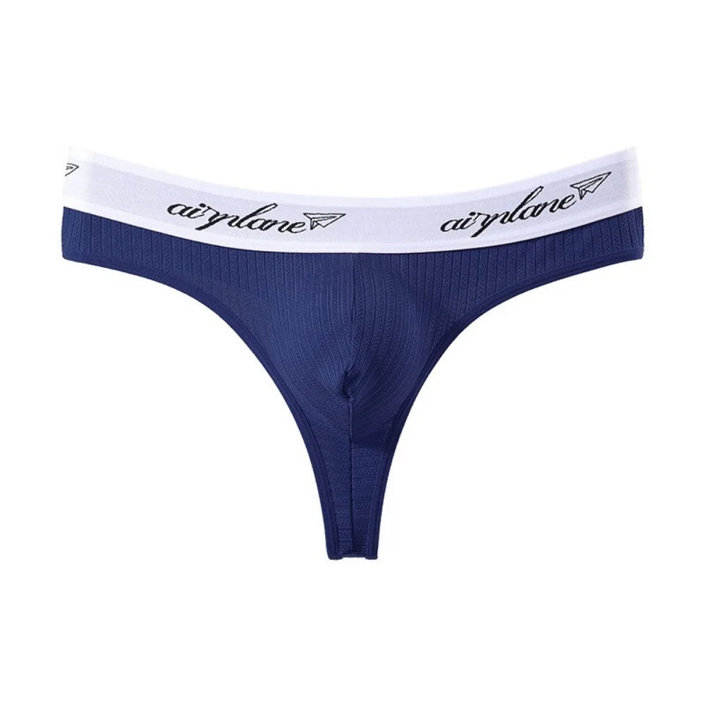 Men's Low Waist T-Back Thong Briefs – Breathable Polyester Men's Thong Briefs Axl Blue S