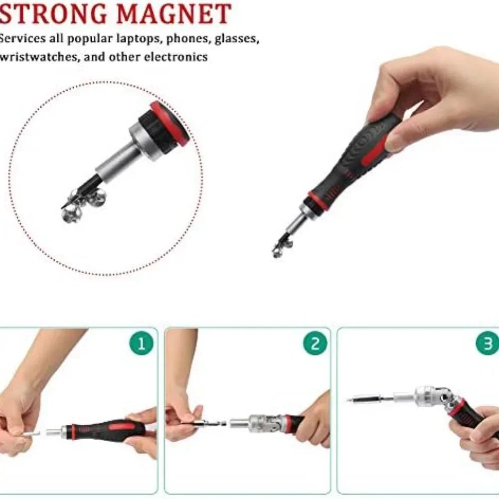 Ratcheting Screwdriver Set – Magnetic Bits & Sockets Kit Ratcheting Screwdriver Set Axl