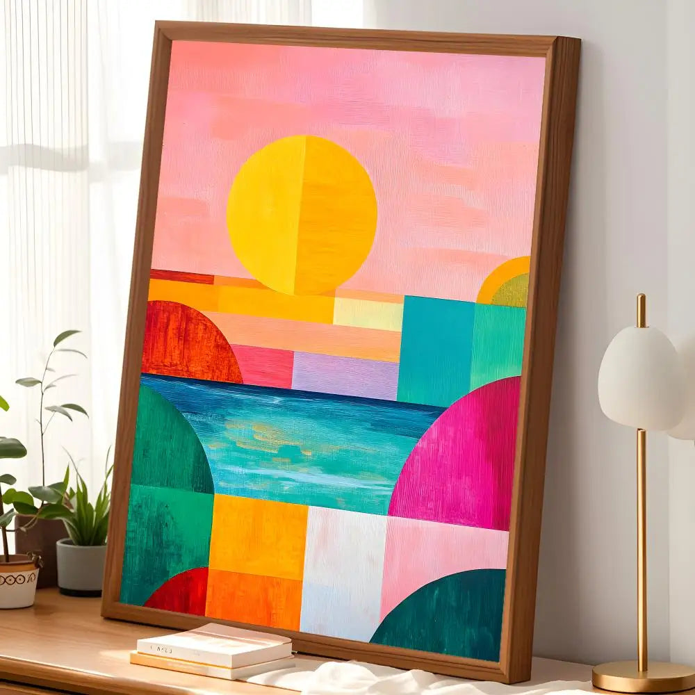 Retro Abstract Lines Self-Stick Wall Art Poster – Waterproof Wall Art Poster Axl