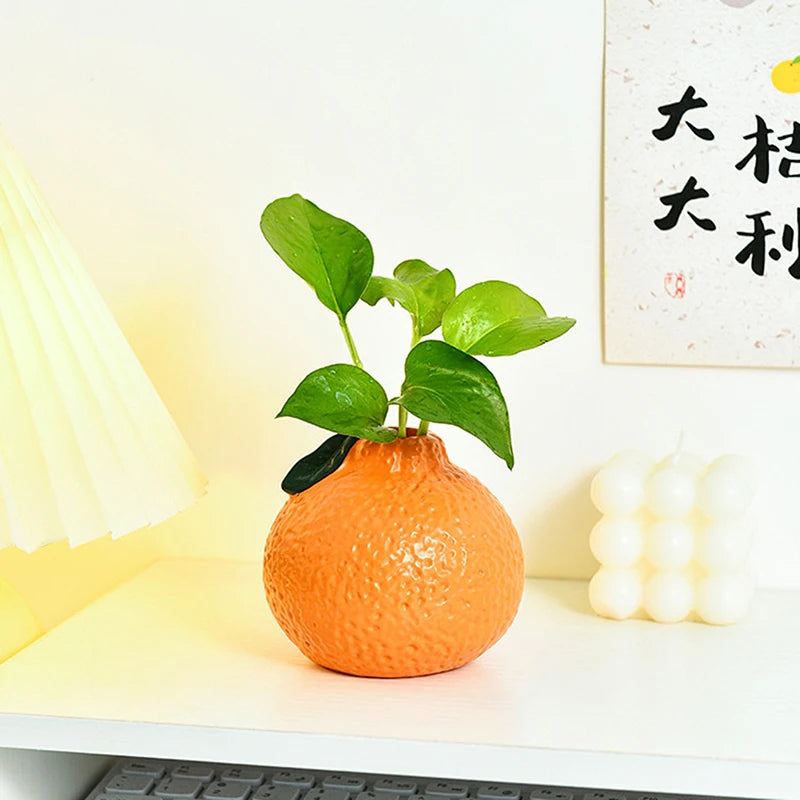 Orange Fruit Shaped Vase – Desktop Art Vase & Centerpiece Decorative Vase Axl