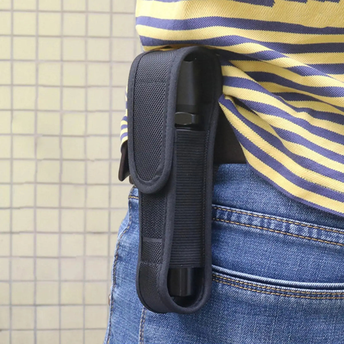 LED Flashlight Waist Pouch – Waterproof Nylon Holster Bag Flashlight Holster Bag Axl