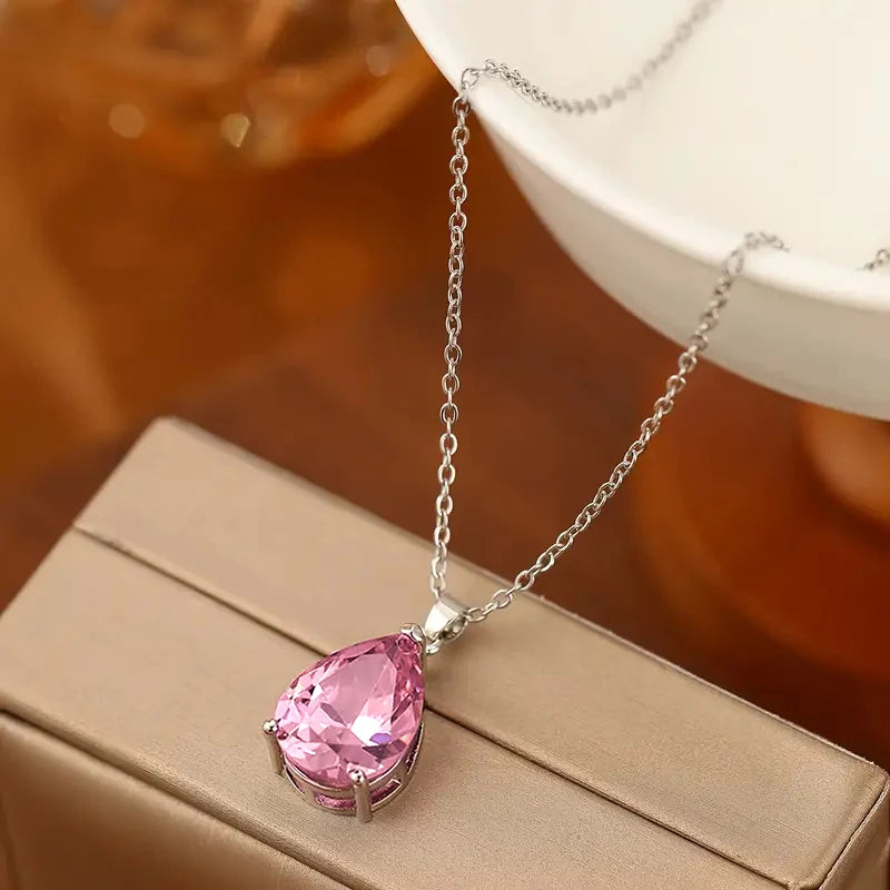 Huitan Cubic Zirconia Pendant Necklace – Bridal & Wedding Pendant Necklace Axl