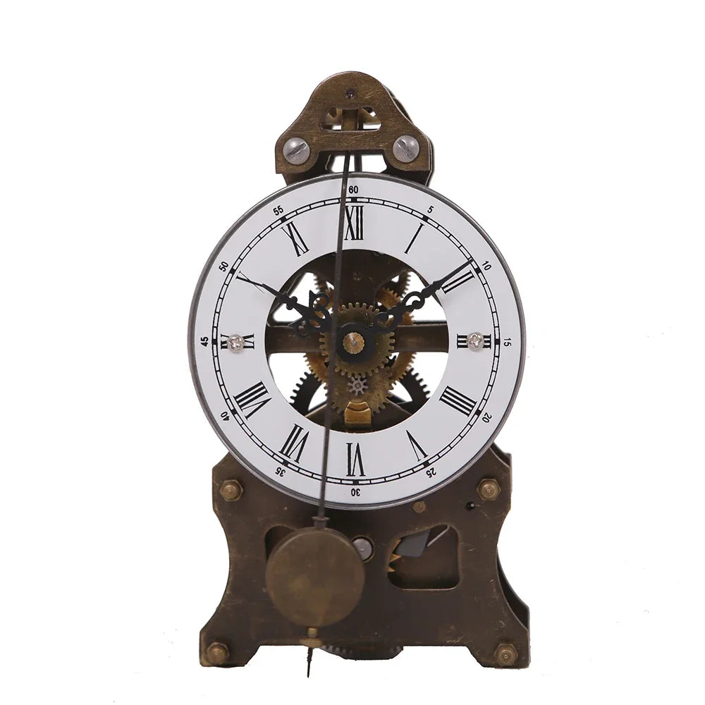Nordic Antique Mechanical Desk Clock – Gold Metal Gear 8-Inch Mechanical Desk Clock Axl