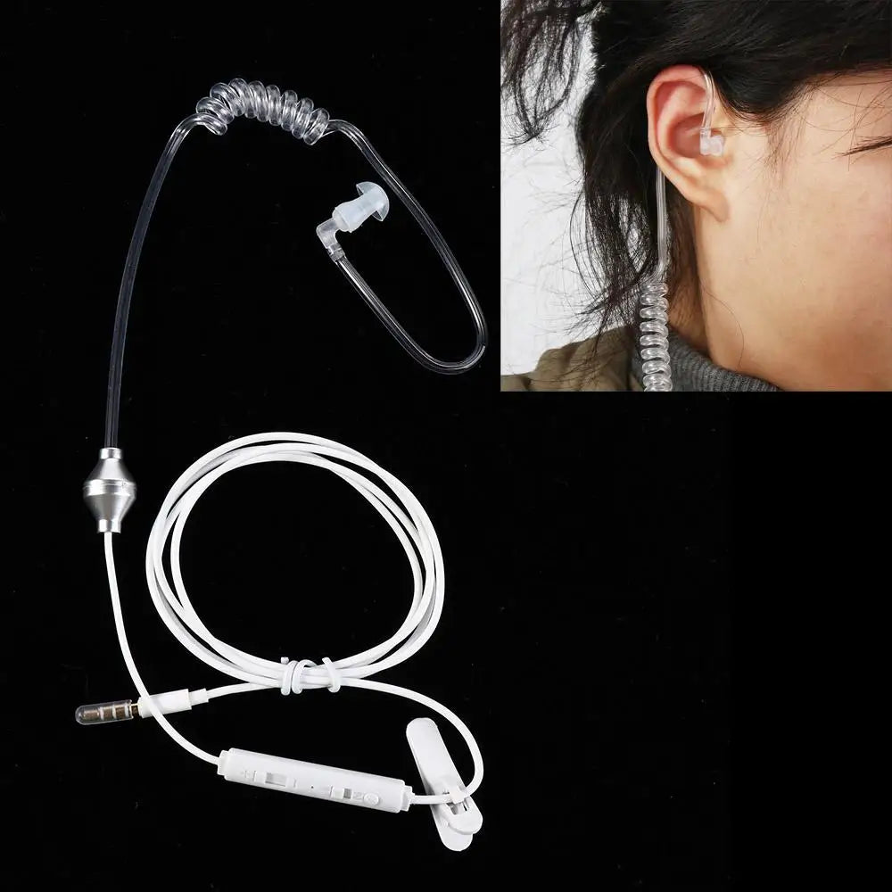 Air Tube Ear Hook Earpiece – 3.5mm Wired Monaural Headset Wired Ear Hook Earpiece Axl