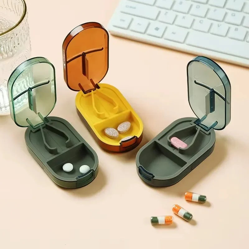 Portable Pill Cutter & Organizer – Stainless Steel Blade Pill Cutter Organizer Axl
