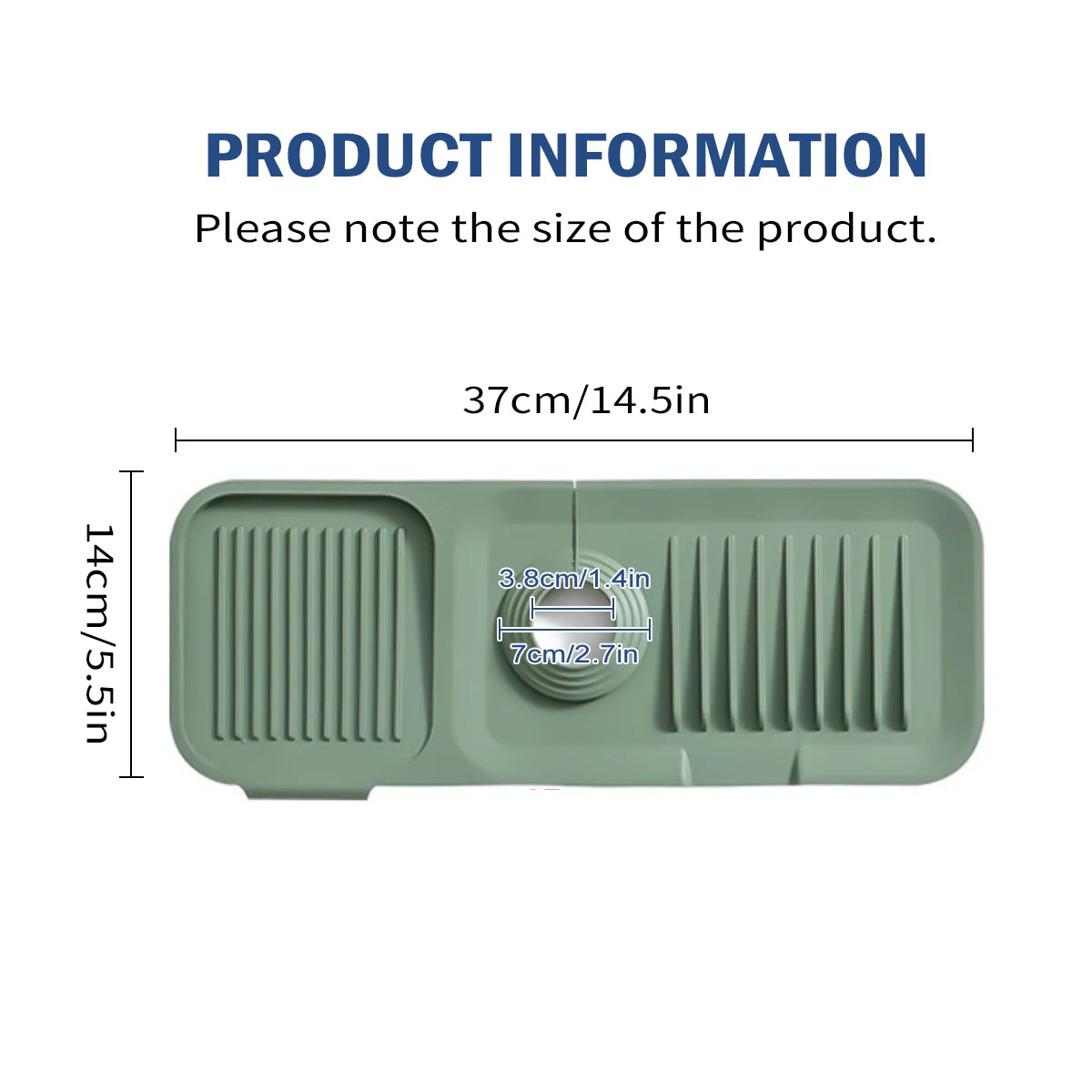 Silicone Sink Splash Guard & Faucet Drip Catcher Tray Mat Silicone Sink Mat Axl 2311031046I