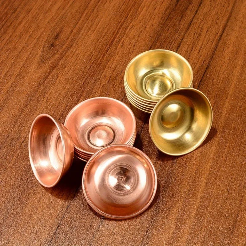 7-Piece Handmade Copper Buddhist Water Offering Bowls Set Buddhist Offering Bowls Axl
