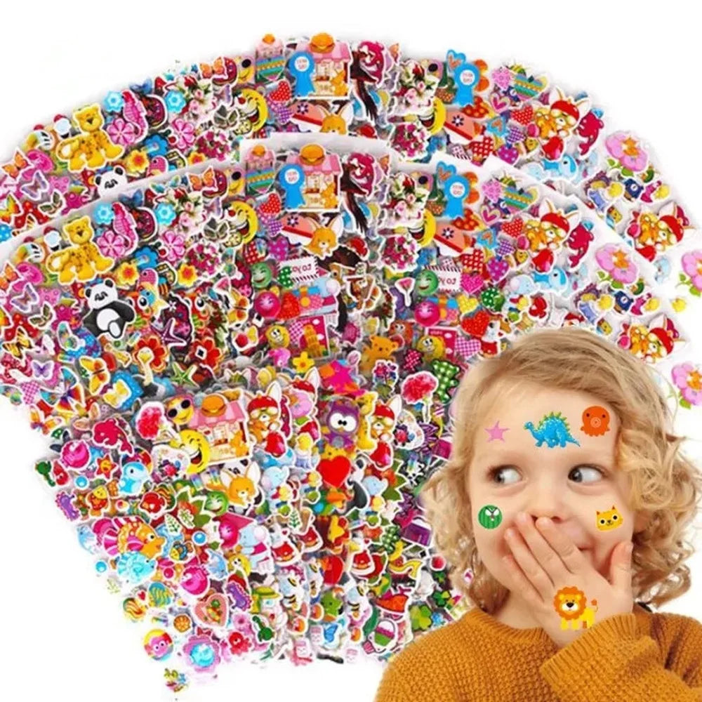 10 Sheets 3D Puffy Cartoon Stickers – Kids DIY Scrapbooking Kids Craft Stickers Axl