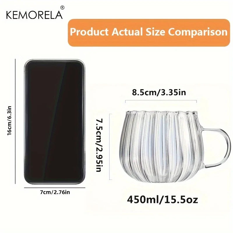 Halloween Pumpkin Glass Cups 450ml – Borosilicate Drinkware Set Halloween Drinking Glasses Axl