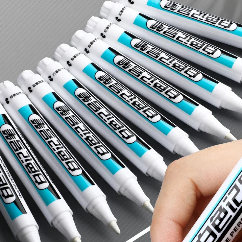 10-Pack White Paint Markers | Waterproof Fine Tip Oil-Based Pens Paint Markers Axl white 10pcs
