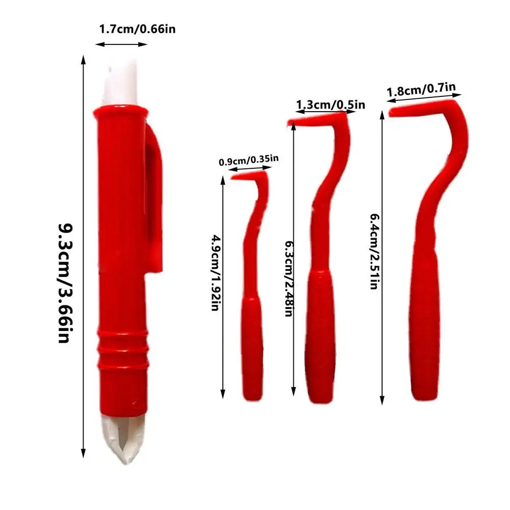 4-Piece Tick Remover Kit for Cats & Dogs – Hooks & Tweezers Pet Tick Remover Axl Red