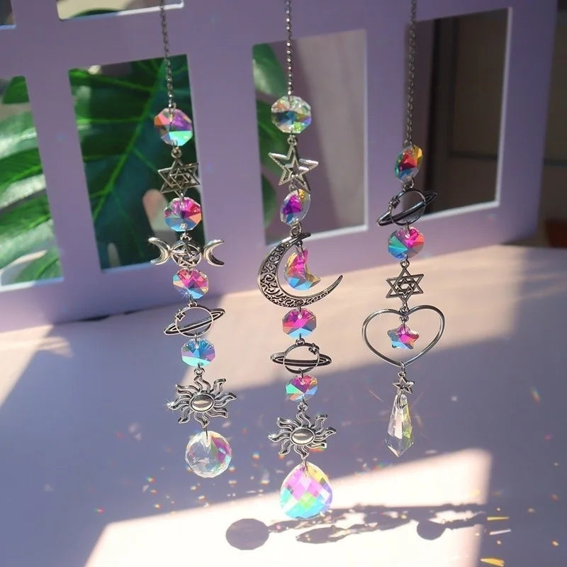 Crystal Wind Chime Sun Catcher – Rainbow Prism Hanging Decor Crystal Wind Chime Axl