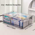 Pull-Out Drawer Medicine Storage Box – Stackable Home Organizer Medicine Storage Box Axl As whown transparent gray