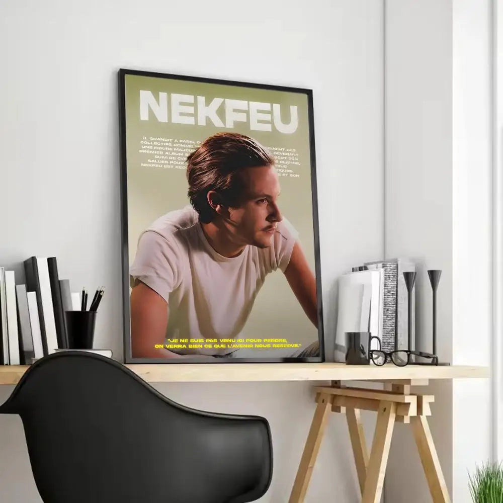 Nekfeu Rapper Canvas Wall Art Poster – Unframed Home Decor Canvas Wall Art Axl Black1 21X30cmFrameless