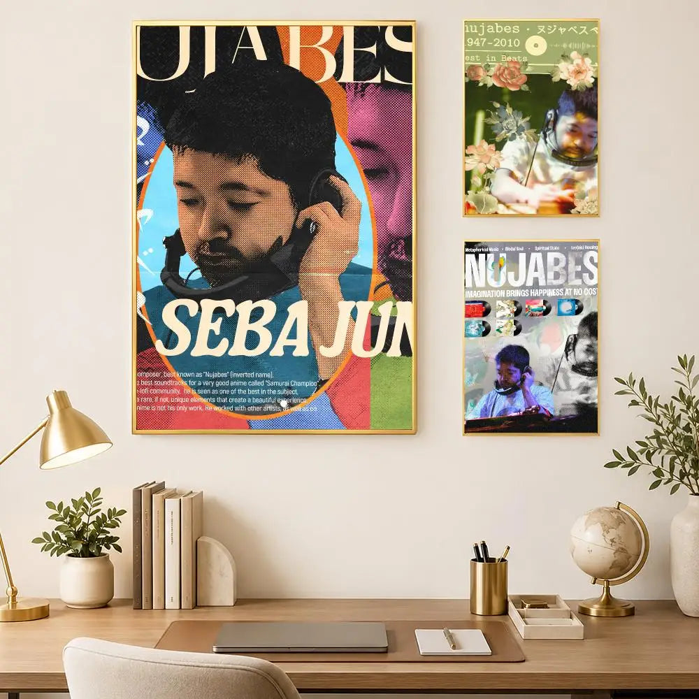 Nujabes Wall Poster – Self-Stick HD Waterproof Music Decor Music Wall Poster Axl