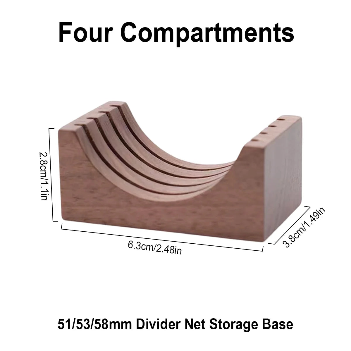 Walnut Espresso Puck Screen Stand – 51/53/58mm Portafilter Coffee Accessory Stand Axl 4 Compartments