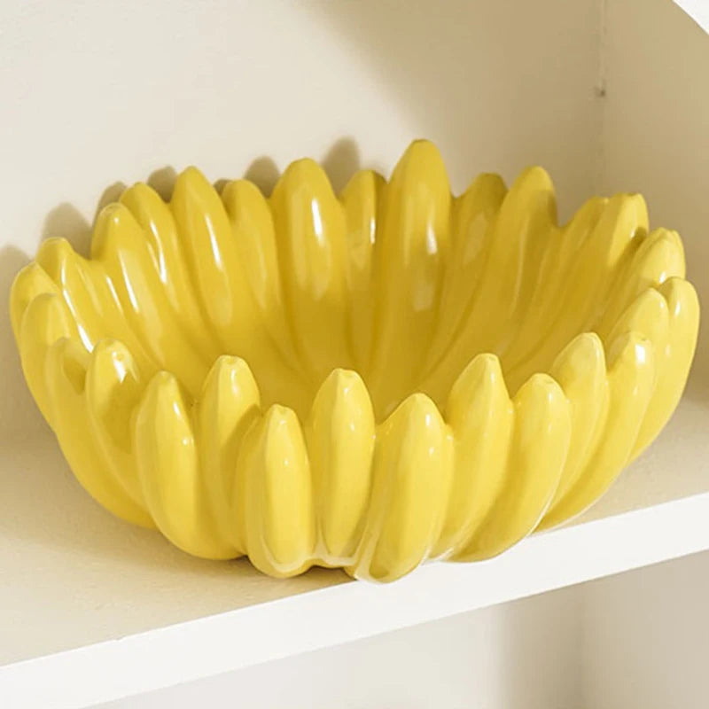 Banana Shaped Ceramic Fruit Bowl – Snack & Serving Plate Ceramic Serving Bowl Axl