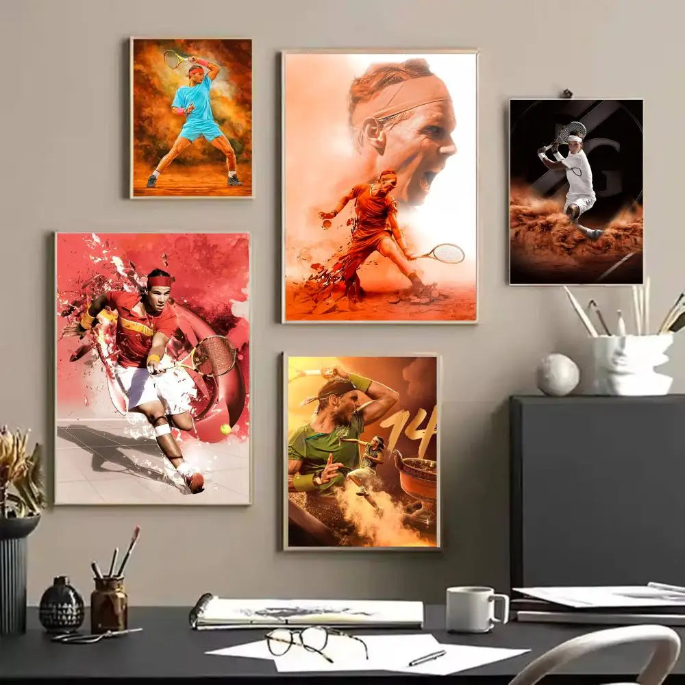 Rafael Nadal Canvas Poster – Unframed Tennis Wall Art Print Canvas Wall Art Axl