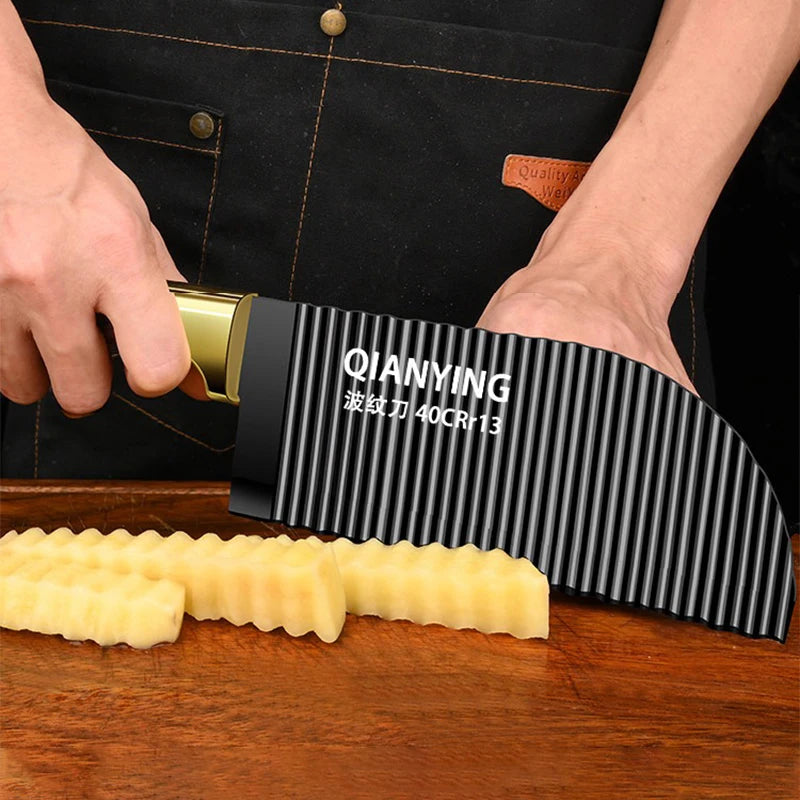 Wavy Crinkle Cut Knife – Stainless Steel Vegetable Pattern Slicer Crinkle Cut Knife Axl