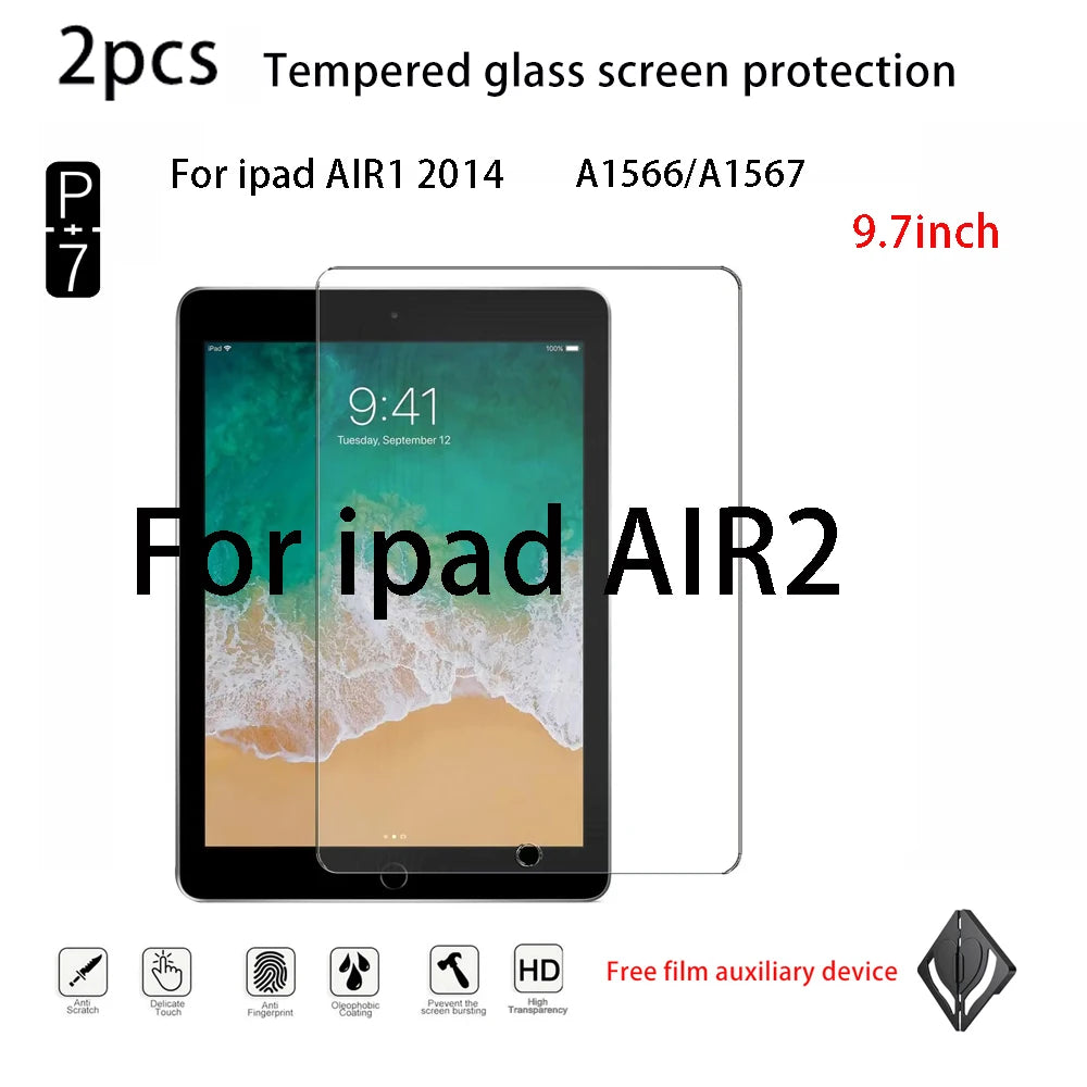 2-Pack HD Tempered Glass Screen Protector – iPad Air 1–5 Tablet Screen Protector Axl for air2 air1 9.7