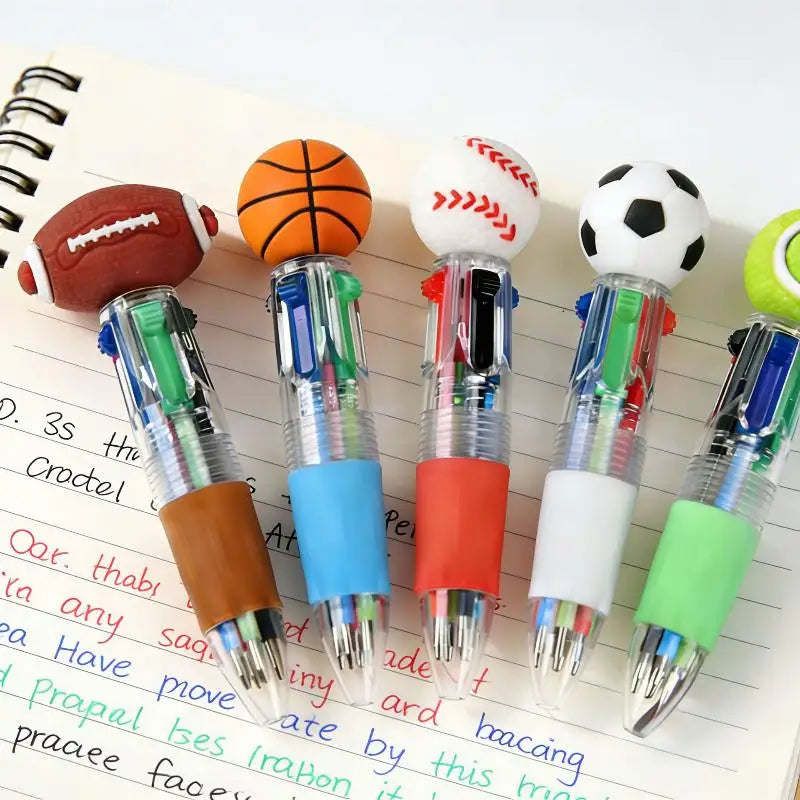 Sports 4-Color Pens 10/20 Pcs – Football Basketball Party Favors Novelty Party Pens Axl