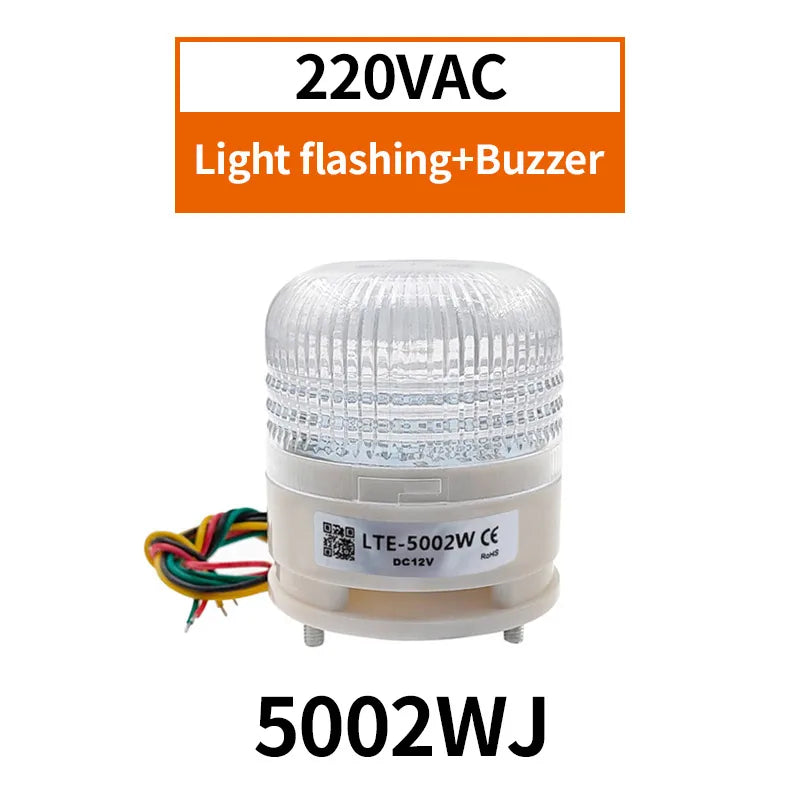 LTA5002 3-Color LED Strobe Warning Light 12V 24V 220V + Buzzer LED Signal Light Axl 5002WJ 220VAC