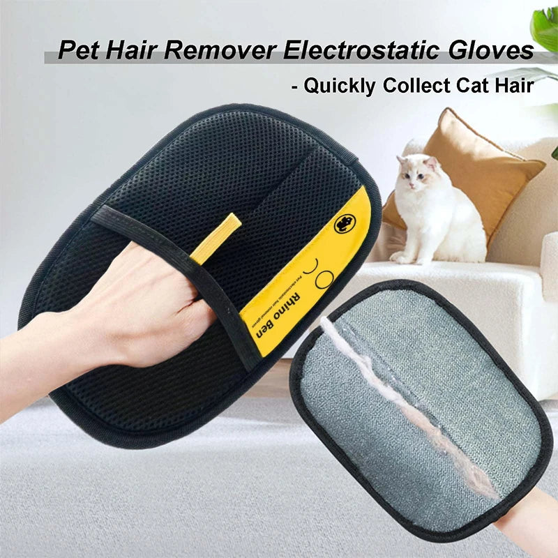 Pet Hair Remover Gloves – Silicone Grooming Mitts for Cats & Dogs Pet Grooming Glove Axl