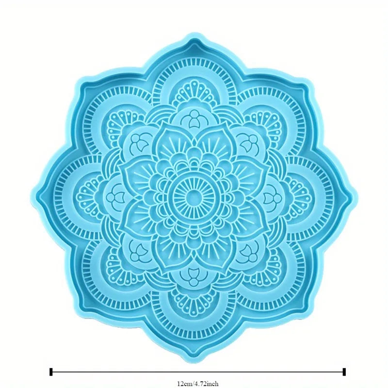 Mandala Silicone Coaster Mold – Epoxy Resin DIY Craft Mould Resin Casting Mold Axl 1pcs