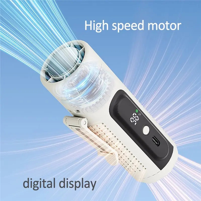 3-in-1 USB Rechargeable Neck Fan – 5-Speed Portable Pocket Fan Portable Neck Fan Axl