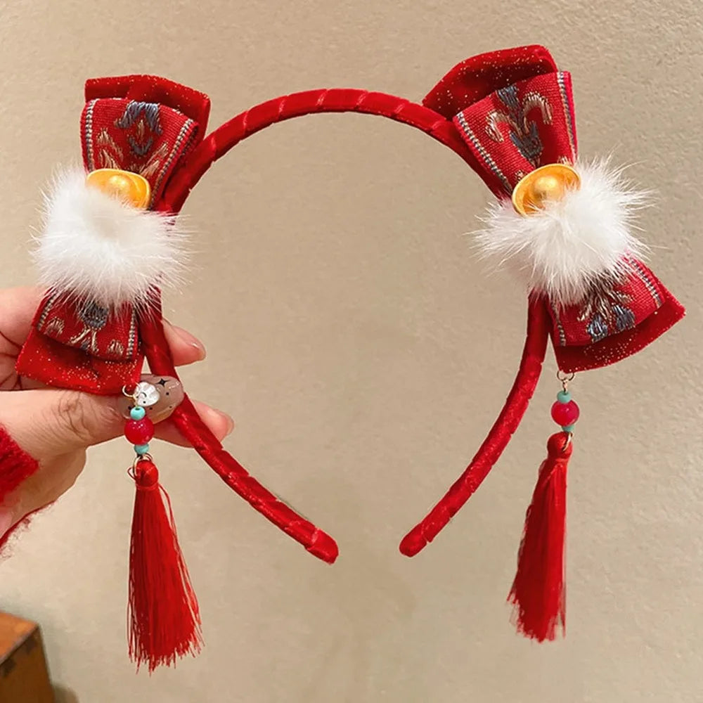 Girls Flower Braid Wig Headband – Chinese Style Hair Accessory