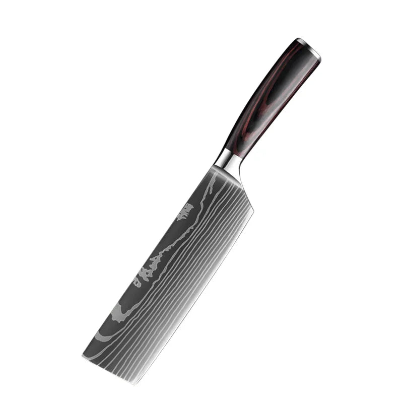 InLeung Damascus Chef Knife – Sharp Stainless Steel Kitchen Knife Chef Knife Axl cleaver knife A