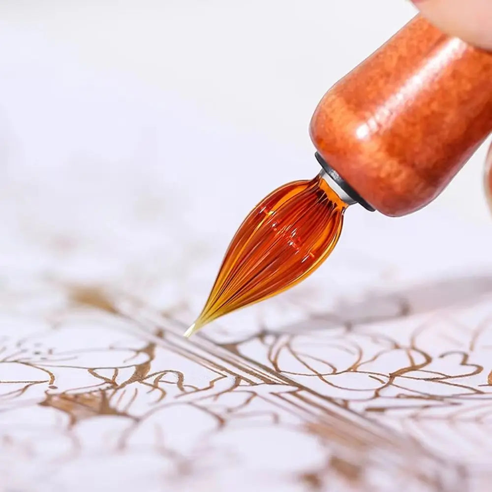 Wooden Glass Dip Pen & Ink Holder – Calligraphy Storage Set Calligraphy Dip Pen Set Axl