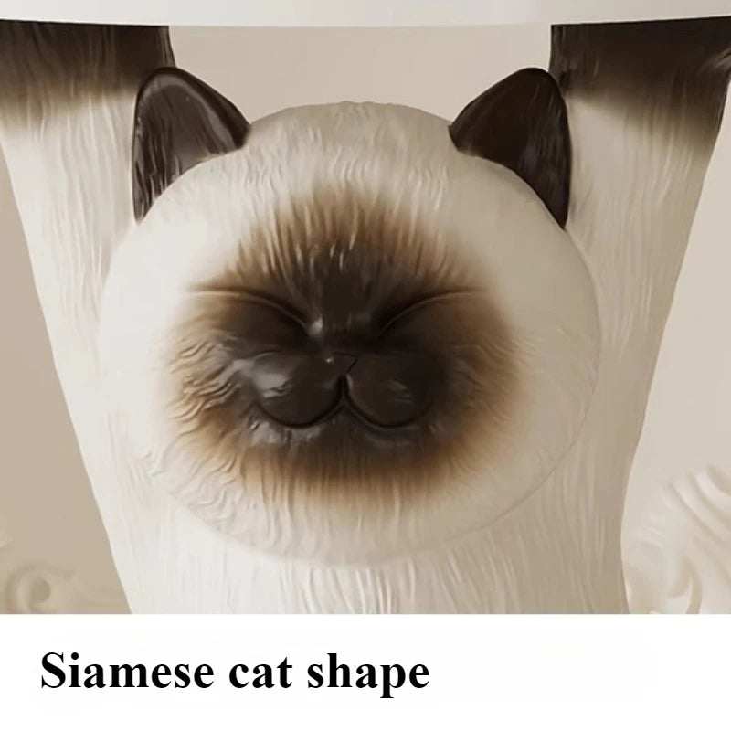 Siamese Cat Figurine with Storage Tray | Modern Resin Sculpture Decorative Figurine Axl