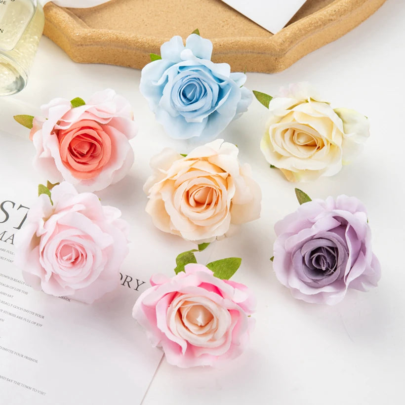 Silk Artificial Rose Heads 5/10 Pcs – Wedding & Home Decor Artificial Silk Flowers Axl