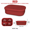 Uwhise 770ml Silicone Bento Box | 4-Compartment Lunch Container Silicone Bento Box Axl Red