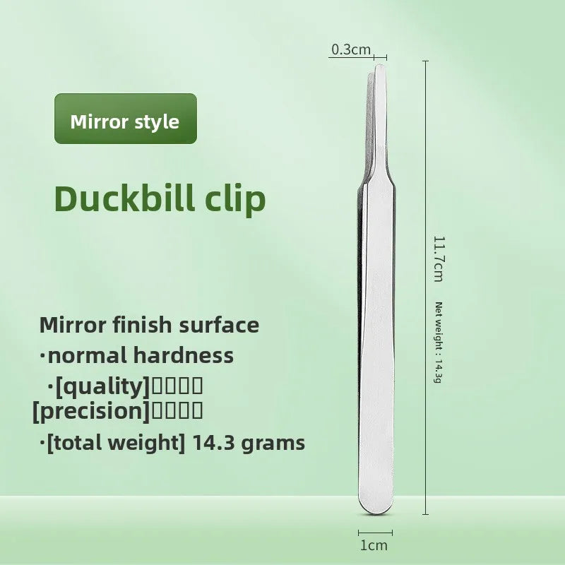 Lash Extension Tweezers – Curved Precision Stainless Steel Tool Lash Extension Tweezers Axl 1.5mmMirror light-Du
