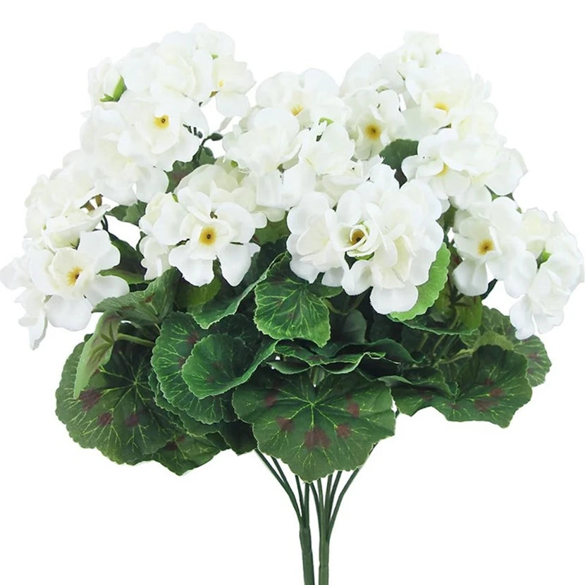 Silk Begonia Artificial Flowers – Wedding, Home & Party Decor Artificial Silk Flowers Axl WHITE 1pc