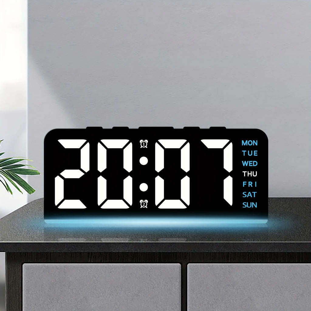 7" LED Digital Alarm Clock – Dual Alarm, Date & Night Light Digital Alarm Clock Axl