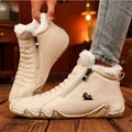 Women's Winter Fur Lined High-Top Sneakers | Side Zipper Winter High-Top Sneakers Axl 36 Beige