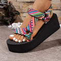 Women's Wedge Platform Sandals – Open Toe Summer Beach Wedge Platform Sandals Axl Multicolor 41