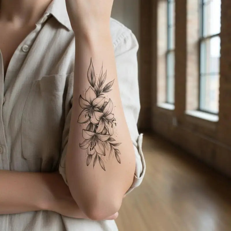 Flower Temporary Tattoo Sticker – Waterproof, Lasts 15 Days Temporary Tattoo Sticker Axl