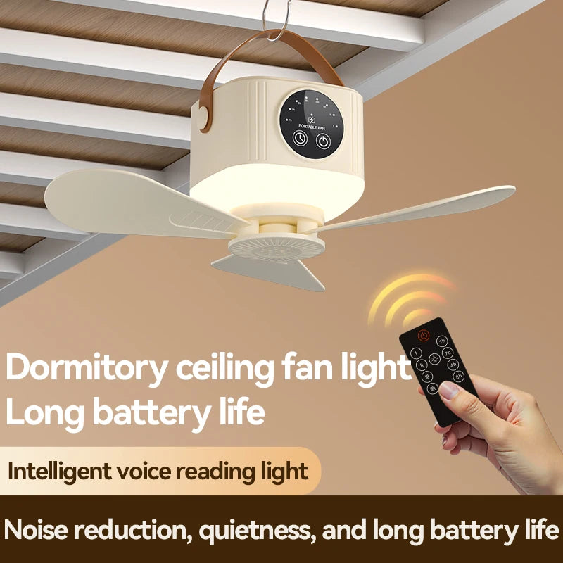 Rechargeable Portable Ceiling Fan 3600mAh – Remote & LED Light Rechargeable Ceiling Fan Axl