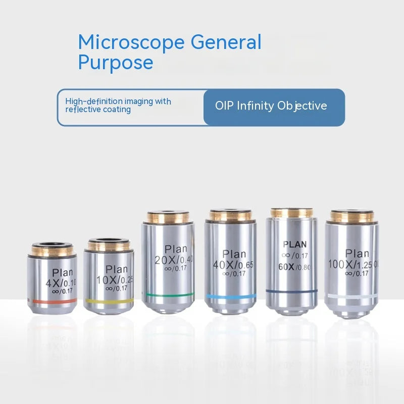 Achromatic Microscope Objective Lens 4X 10X 20X 40X 60X 100X Microscope Objective Lens Axl