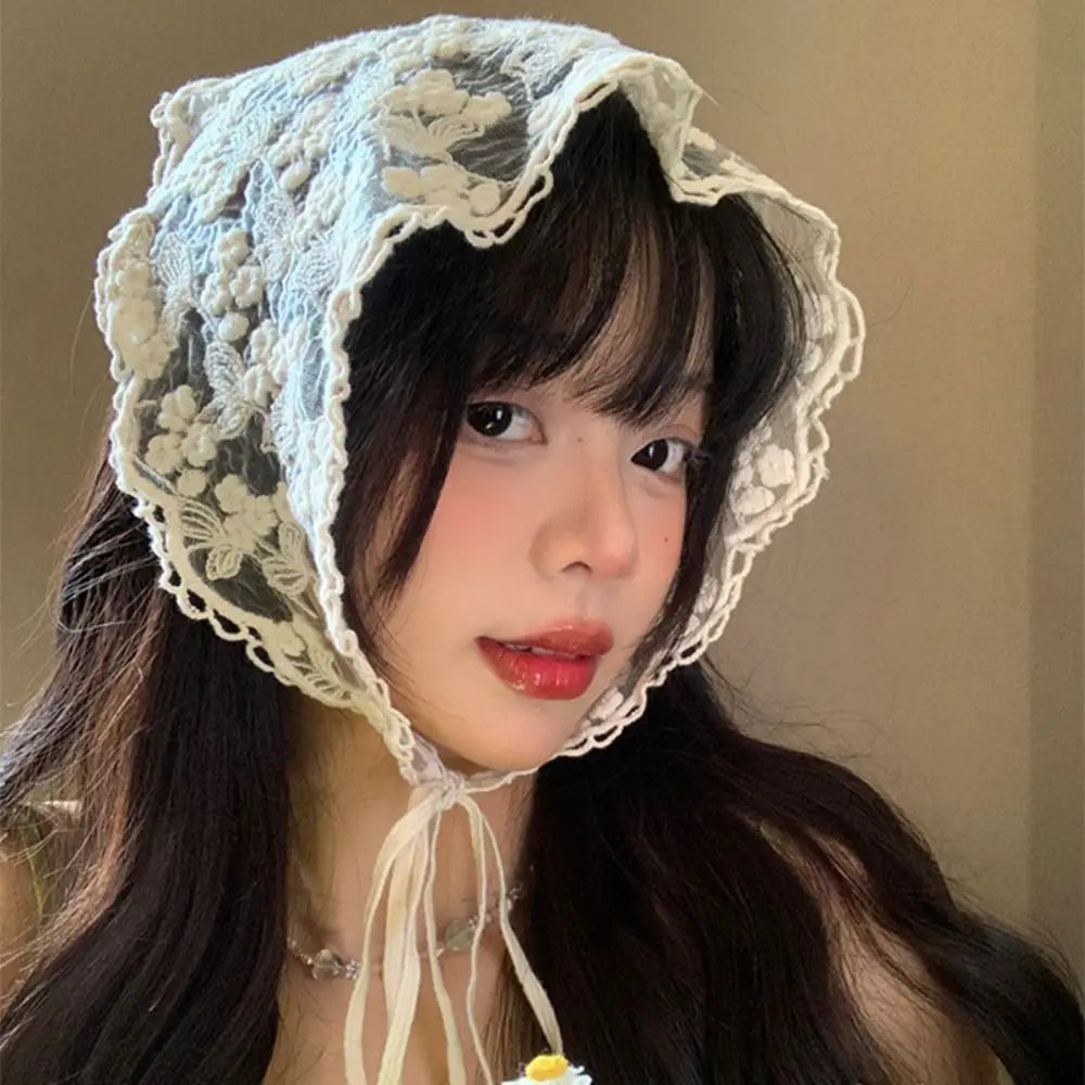 Vintage Boho Triangle Lace Hair Scarf Headband – Women & Girls Lace Hair Headband Axl