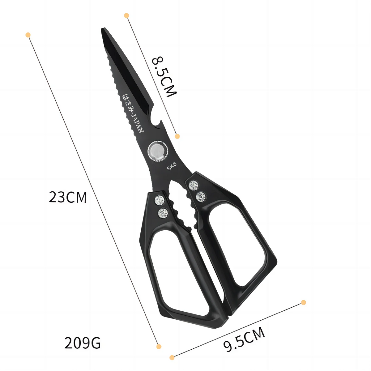 SHIBO Multi-Use Stainless Steel Kitchen Scissors & Shears Kitchen Shears Axl 1pc Black