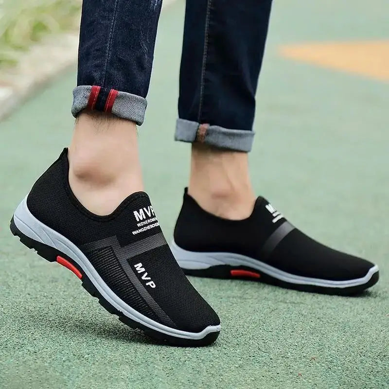YBQJOO Men's Breathable Canvas Slip-On Loafers | Casual Flat Men's Canvas Loafers Axl