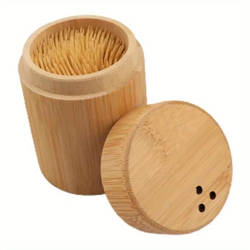 Bamboo Toothpick Holder Dispenser – Dustproof Storage Box Toothpick Holder Axl